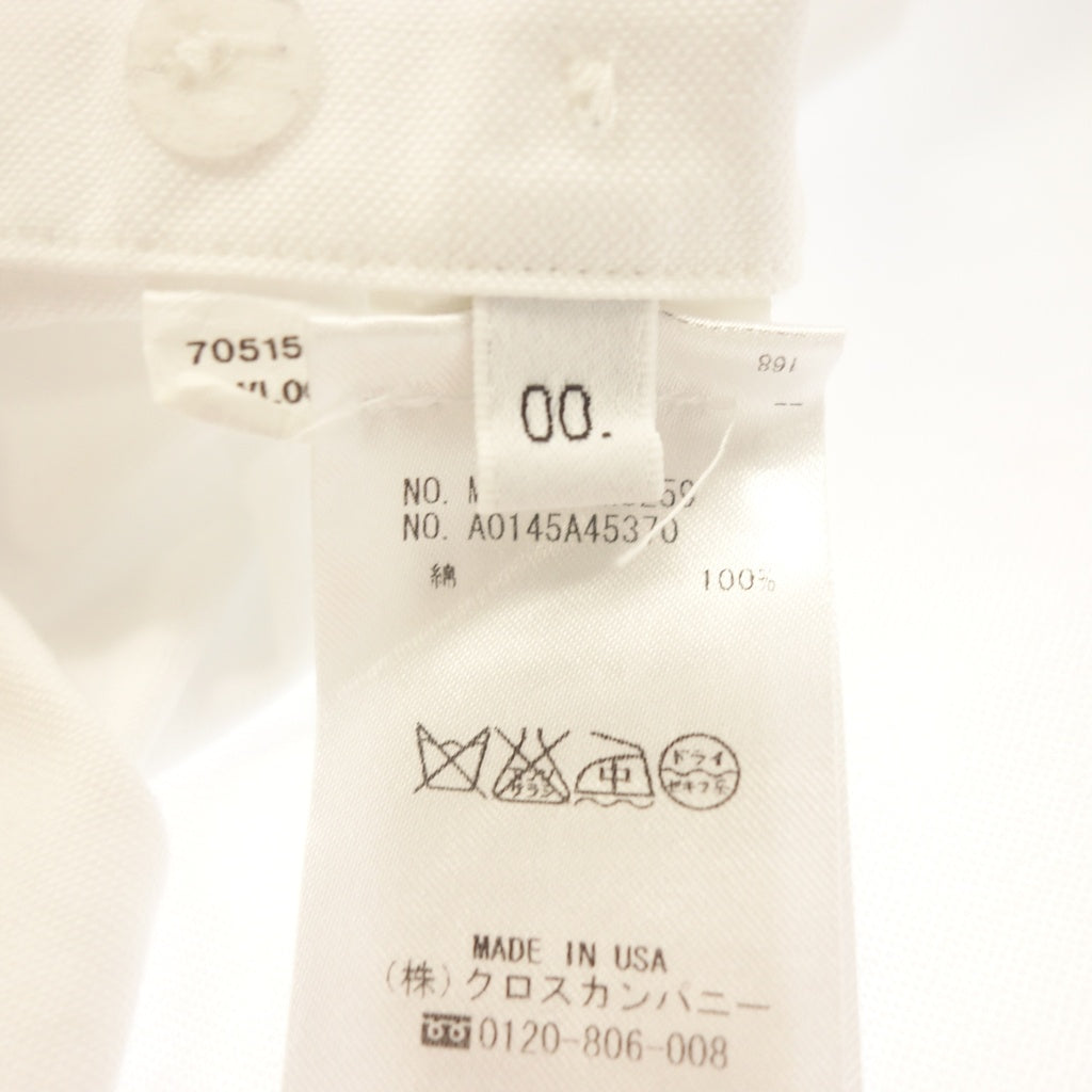 美品◆トムブラウン ボタンダウンシャツ 長袖 MWL001AW5259 コットン メンズ ホワイト サイズ00 THOM BROWNE【AFB7】