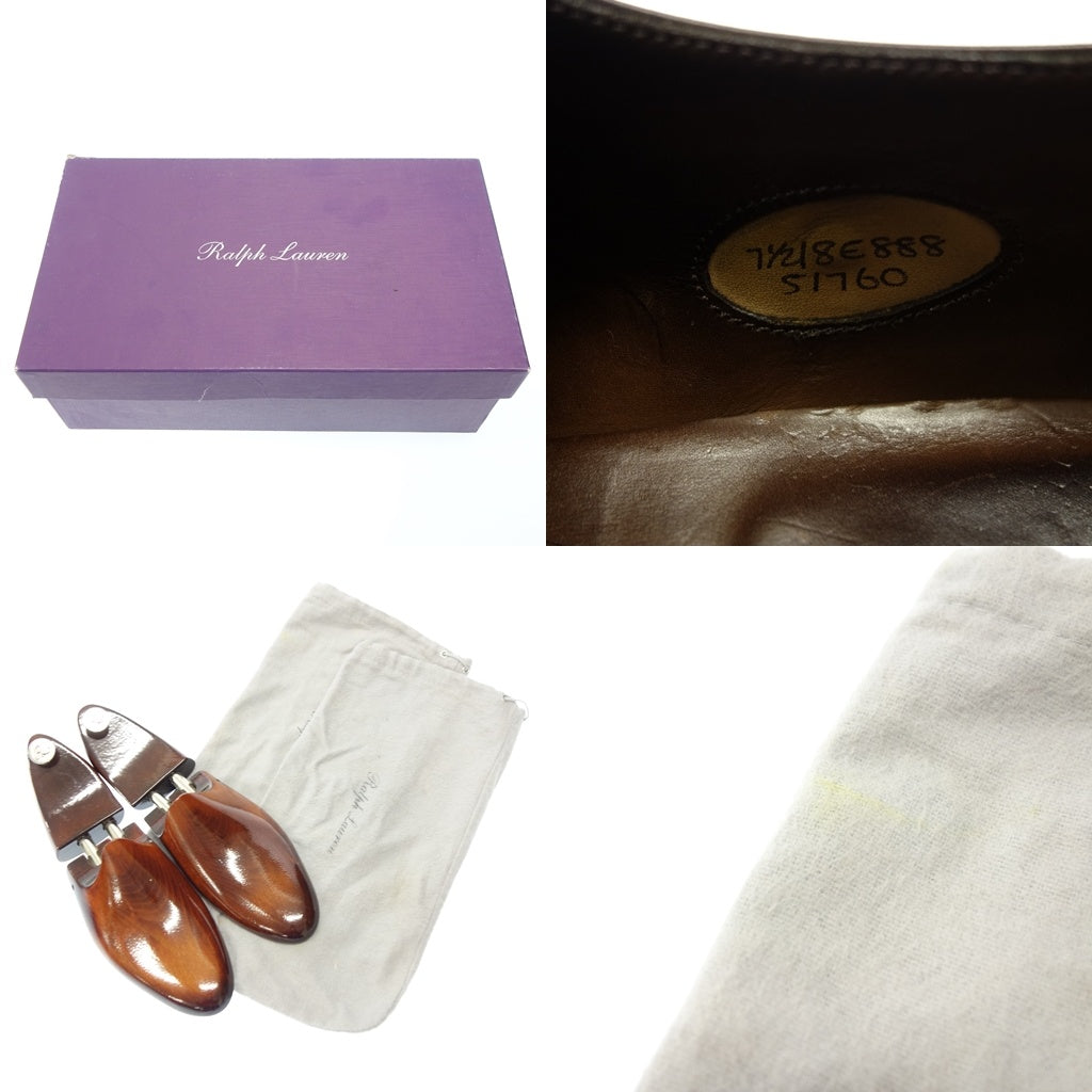 中古◆ラルフローレン パープルレーベル シングルストラップ レザーシューズ S1760 メンズ ブラウン系 サイズ7.5E RALPH LAUREN PURPLE LABEL【AFD9】