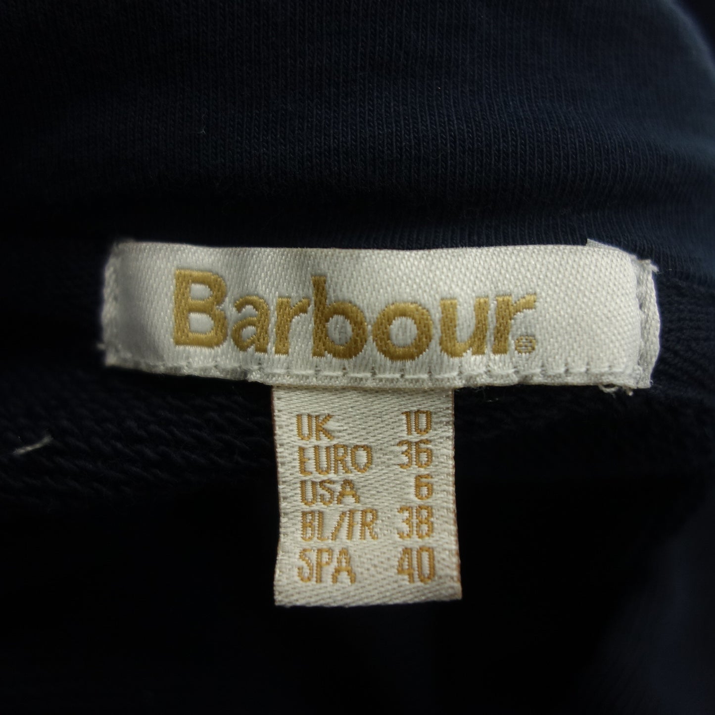 バブアー パーカー プルオーバー ロゴ刺繍 レディース ネイビー 36 Barbour【AFB40】【中古】