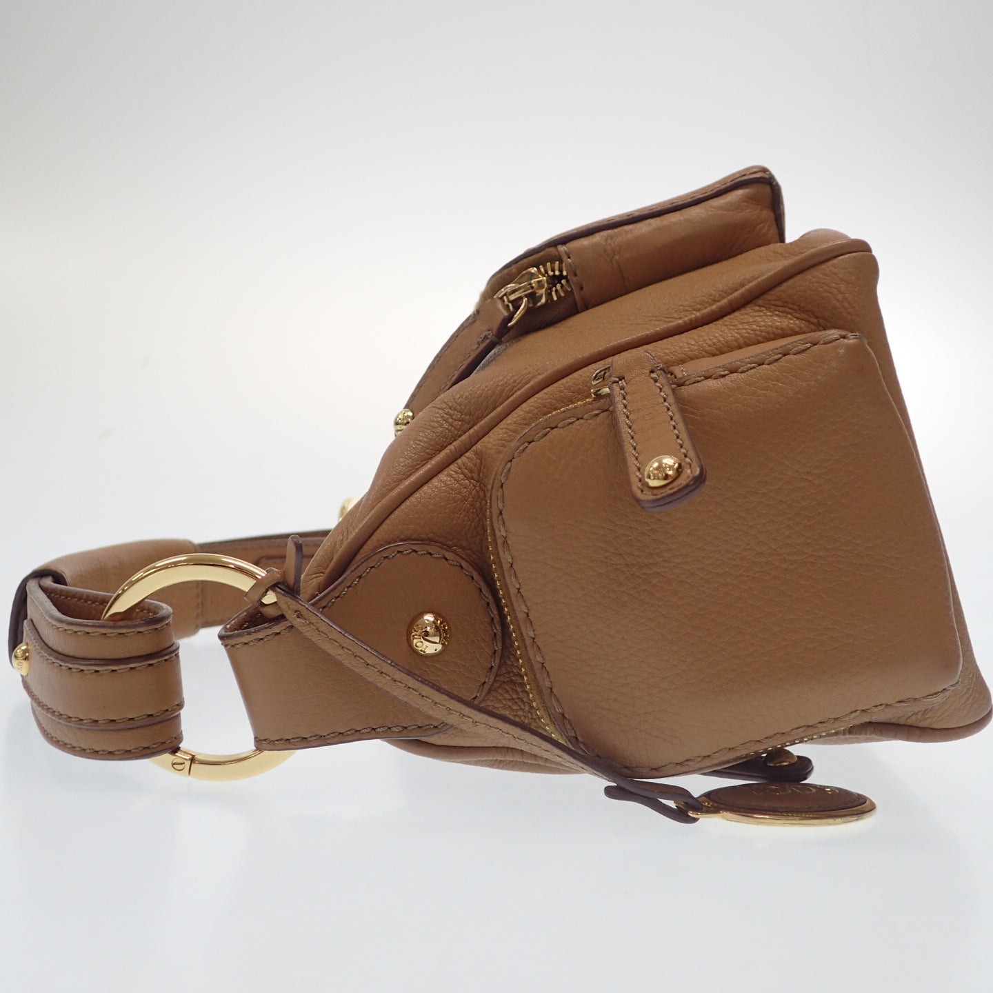 トッズ ハンドバッグ ワンショルダー レザー ゴールド金具 TOD'S【AFE12】【中古】