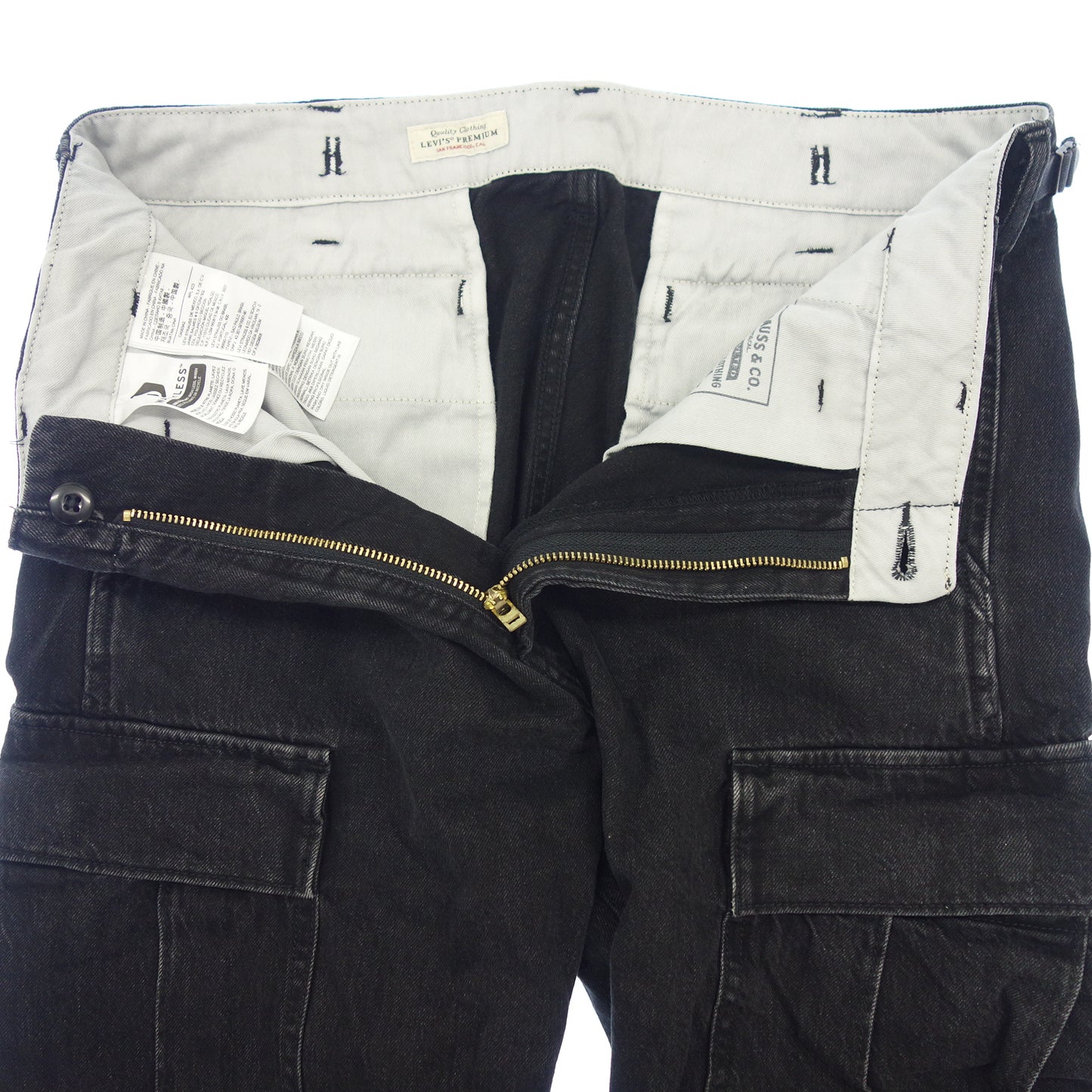 極美品◆リーバイス プレミアム HI-BALL カーゴパンツ サイド アジャスター付 メンズ W32 ブラック系 72797-0009 LEVI'S PREMIUM【AFB34】