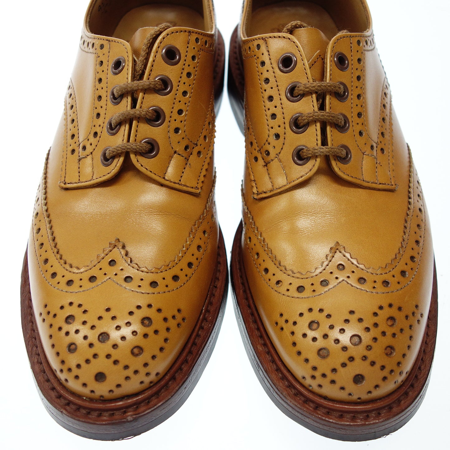 極美品◆トリッカーズ フルブローグ BOURTON レザーシューズ メンズ 8 茶系 Tricker's【AFD7】