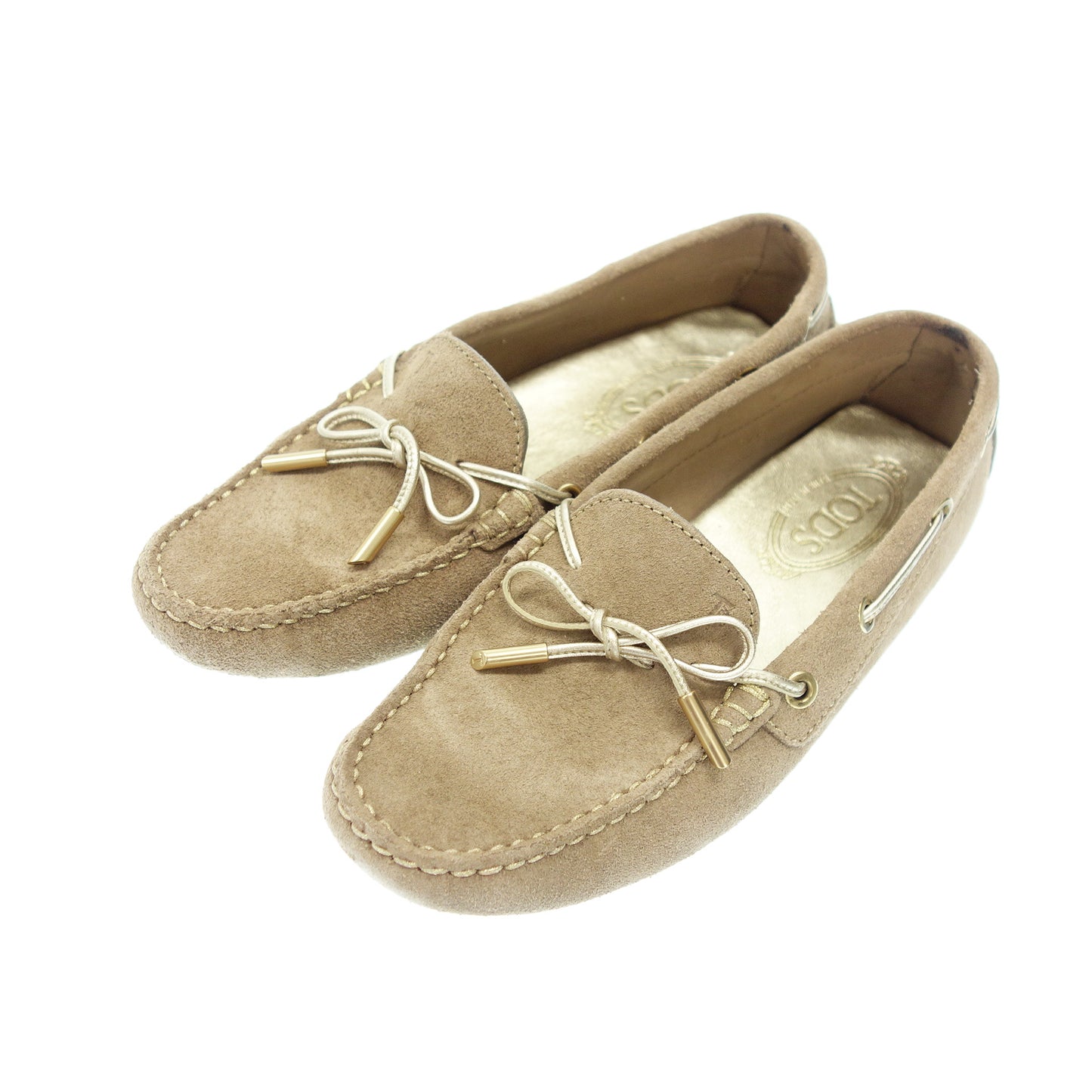 トッズ レザー ドライビングシューズ レディース 37.5 茶 TOD'S【AFC41】【中古】