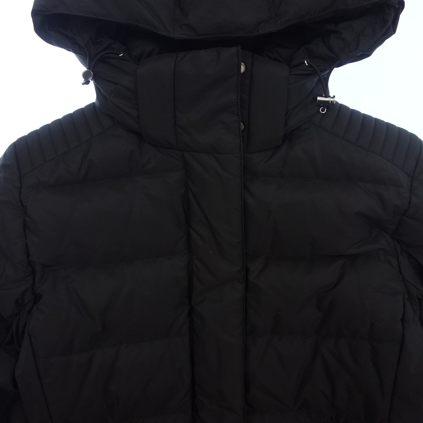 中古◆プラダ ダウンジャケット 三角プレート 19AW レディース 46 黒 PRADA【AFA1】