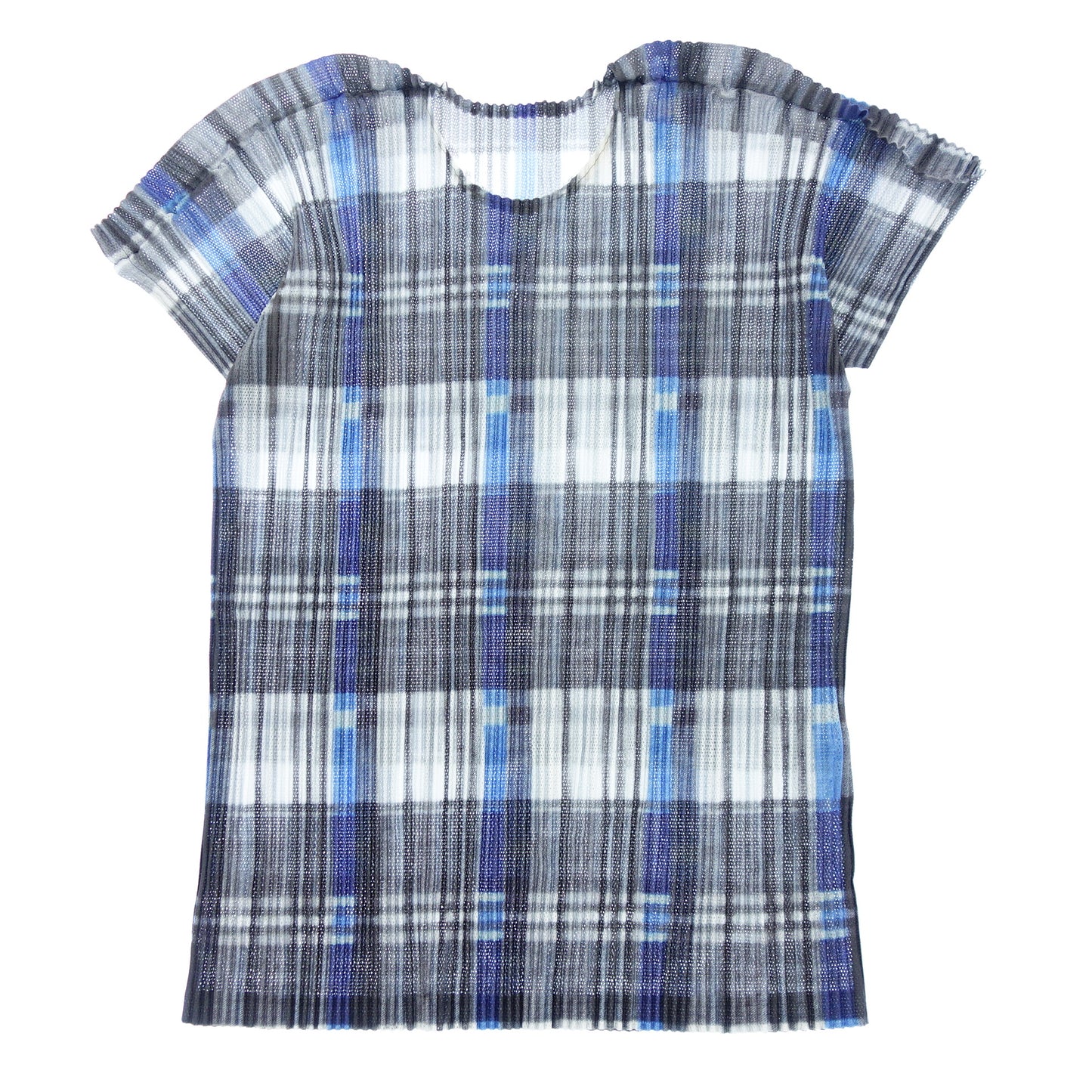 イッセイミヤケオムプリッセ Tシャツ 半袖 プリント HP61JK153 メンズ ブルー系 3 ISSEY MIYAKE HOMME PLISSE【AFB6】【中古】