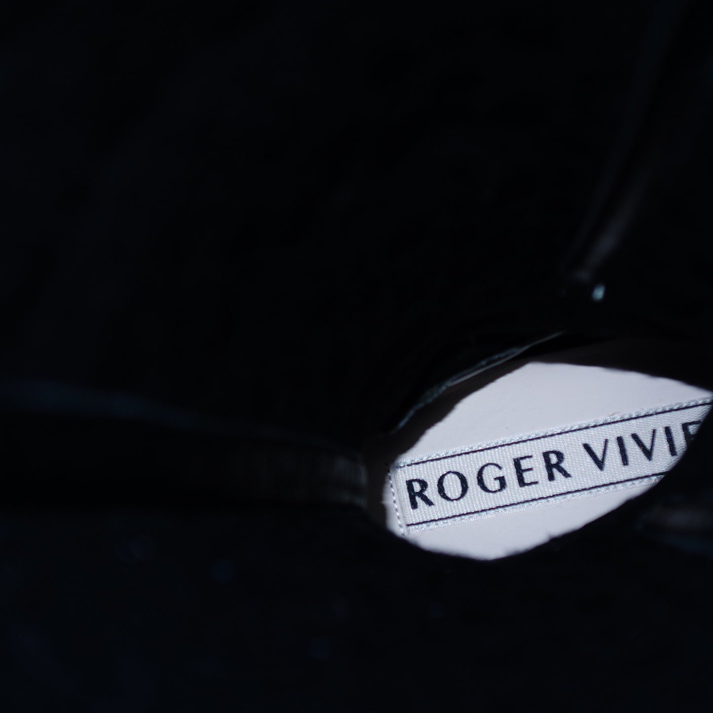 ロジェヴィヴィエ ロングブーツ ウォーキーヴィヴ ファブリック ラインストーン レディース 39 黒 Roger Vivier【AFC26】【中古】