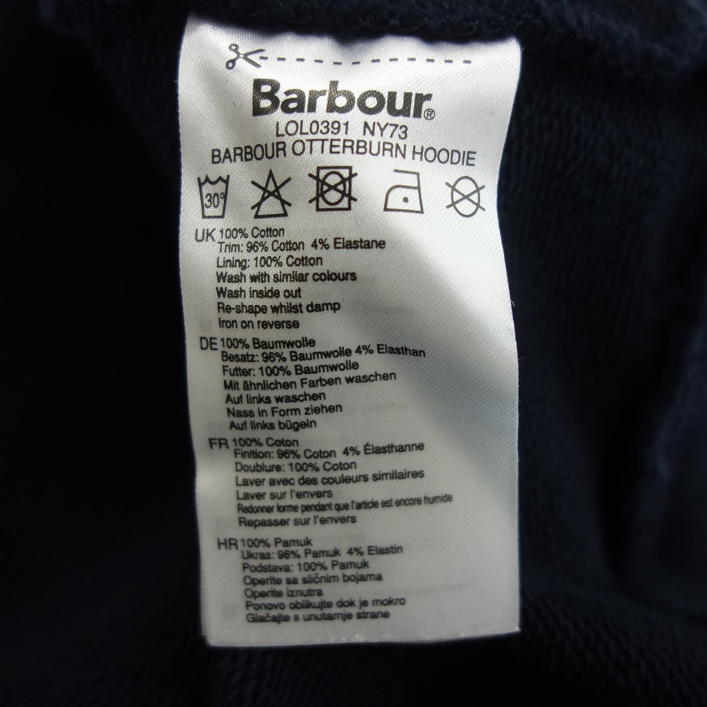 バブアー パーカー プルオーバー ロゴ刺繍 レディース ネイビー 36 Barbour【AFB40】【中古】