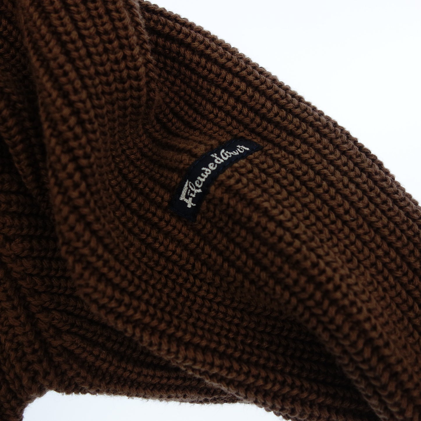 美品◆フィルーズダルボー ニット 長袖 フィッシャーマン フランス製 メンズ S 茶 Fileuse d'Arvor【AFB26】