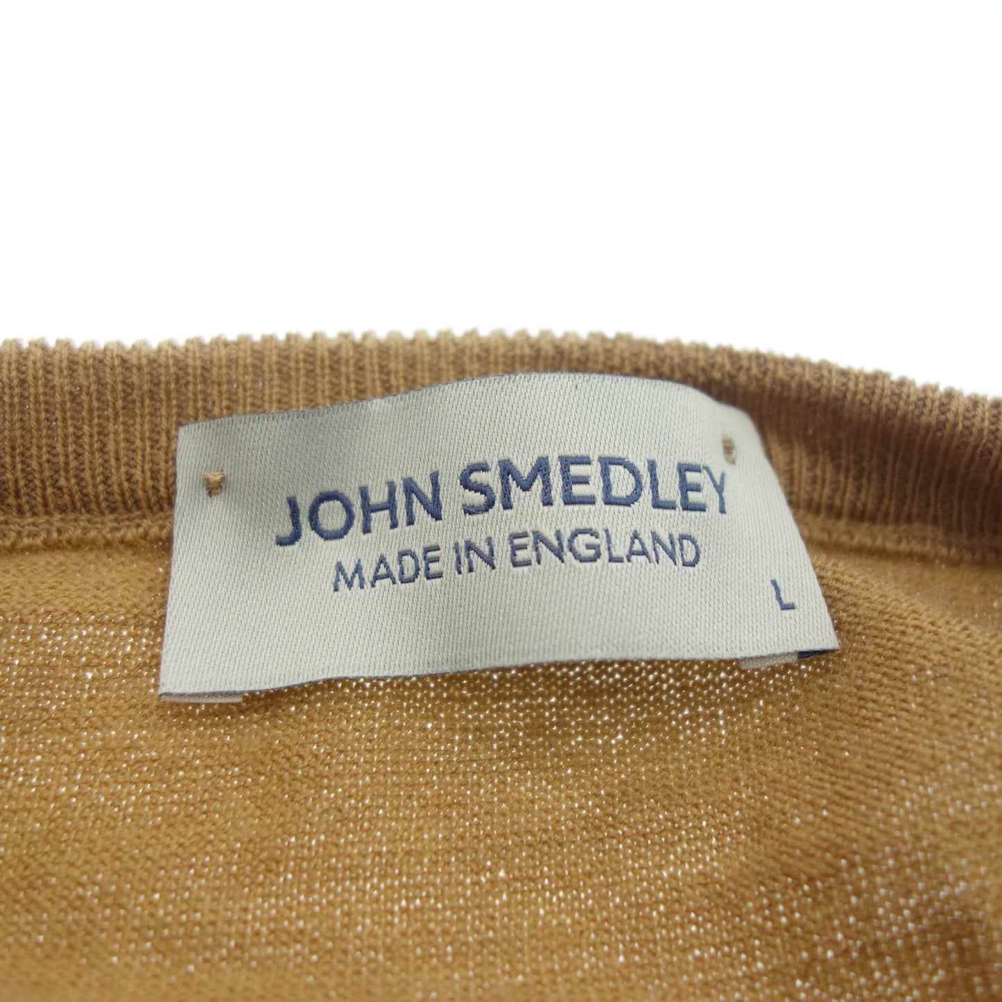 極美品◆ジョンスメドレー クルーネックニット ウール ブラウン L メンズ ブラウン JOHN SMEDLEY【AFB43】