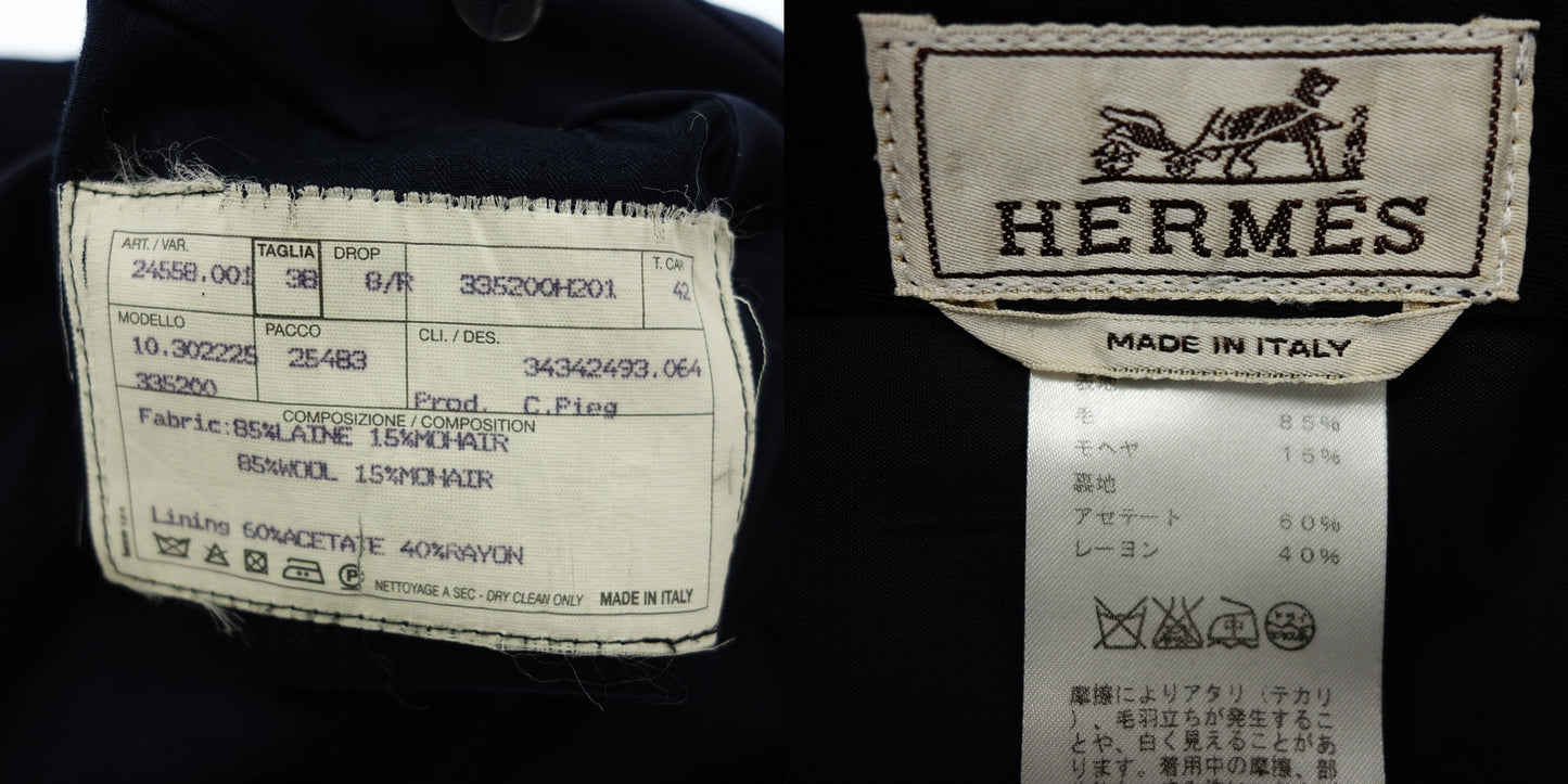 エルメス スラックスパンツ ネイビー メンズ 38 HERMES【AFB14】【中古】