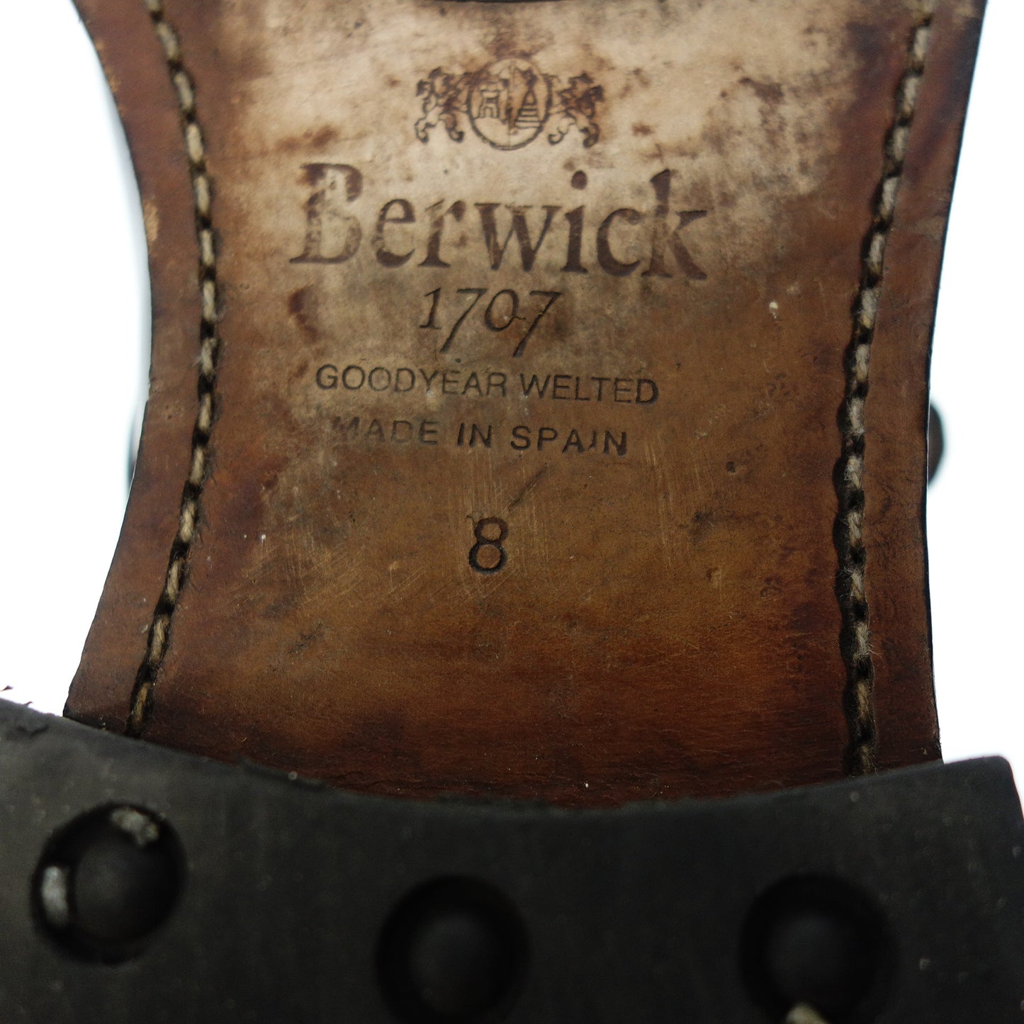 中古◆バーウィック レザーシューズ シングルモンク 3077 メンズ ブラック系 サイズ8 Berwick【AFC44】
