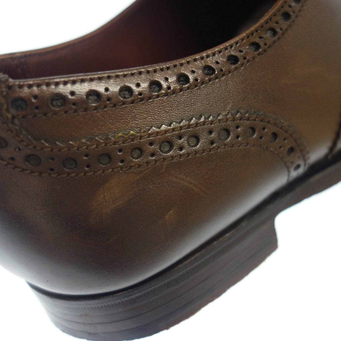 二手 ◆Crockett & Jones 半布洛克鞋考文垂皮革男式棕色尺寸 UK8E CROCKETT&JONES COVENTRY