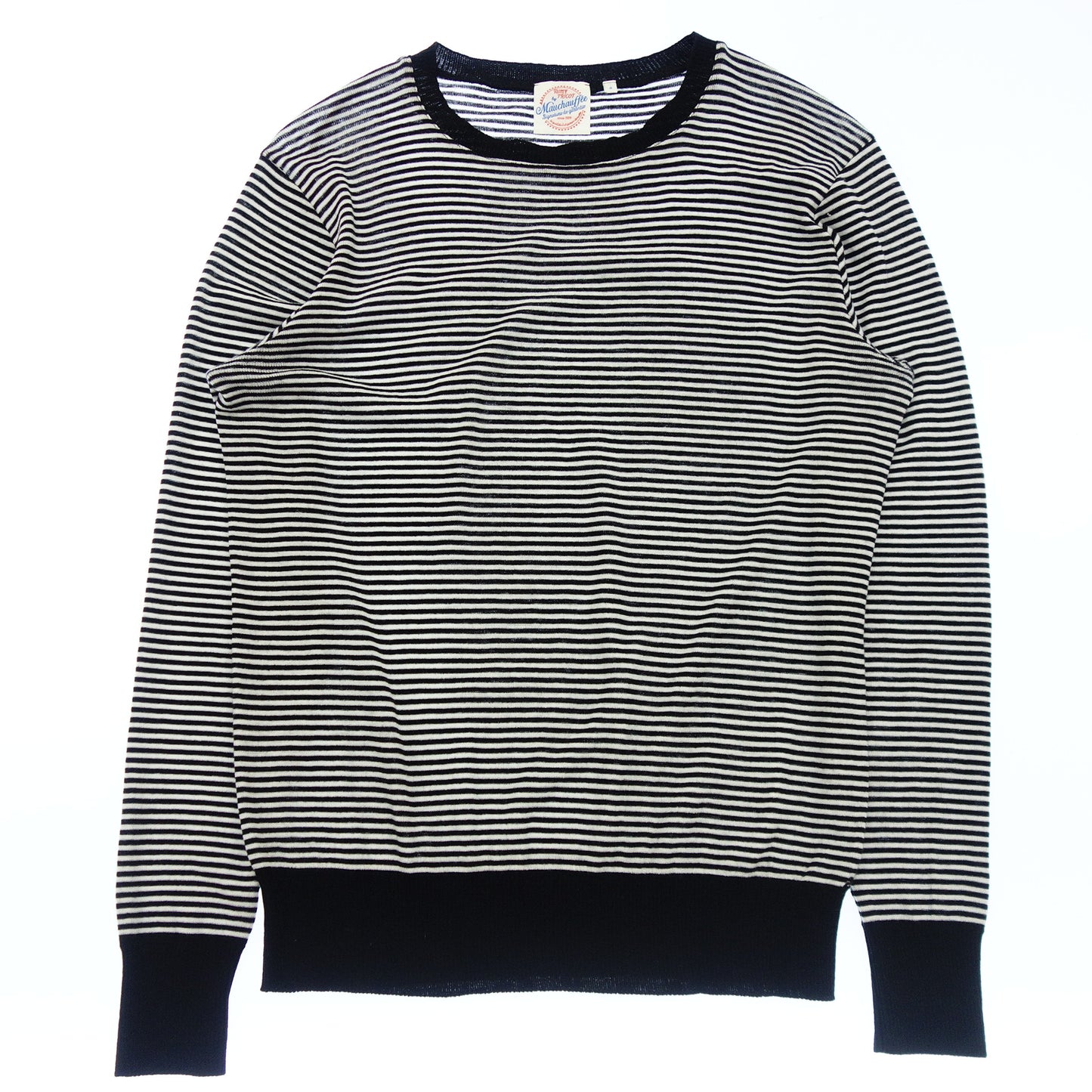 エムトリコ バイ モウショッフェ ニットセーター ミニボーダー クルーネック メンズ 2 ブラック/ホワイト AIME TRICOT by MAUCHAUFFEE【AFB41】【中古】