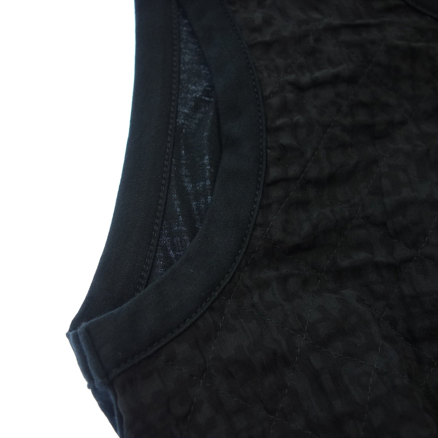 シャネル ノースリーブ カットソー トップス 09A クローバー シルク レディース 34 黒 CHANEL【AFB22】【中古】