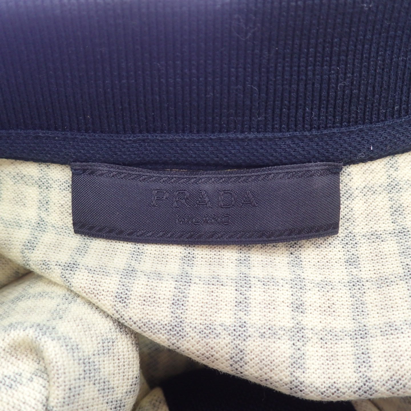 プラダ ポロシャツ 千鳥柄 メンズ L イエロー PRADA【AFB25】【中古】
