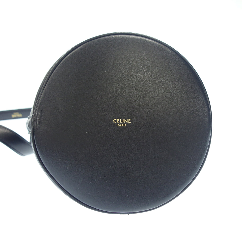 美品◆セリーヌ 2WAY ショルダーバッグ ティーンバケット16 レザー ブラック S-MP-4211 CELINE【AFE11】