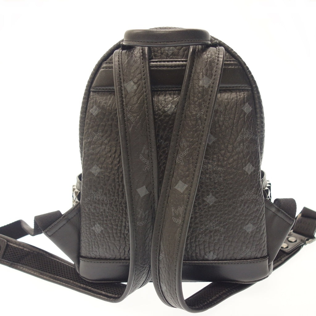美品◆エムシーエム リュックサック Sサイズ ブラック サイドスタッズ Sサイズ MCM【AFE12】