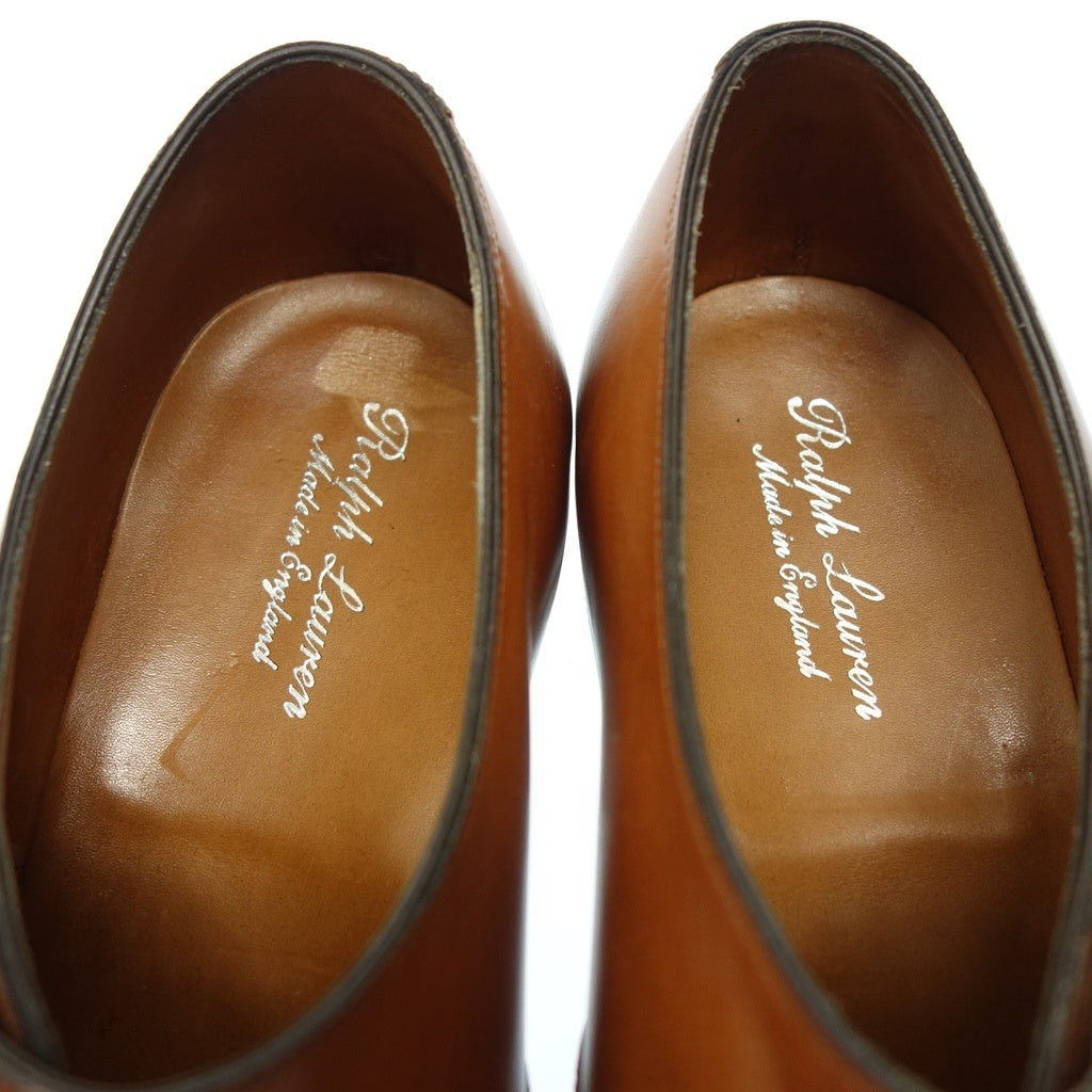 中古◆ラルフローレン パープルレーベル レザーシューズ S7065 シングルストラップ メンズ ブラウン系 サイズ7.5E RALPH LAUREN PURPLE LABEL【AFD9】