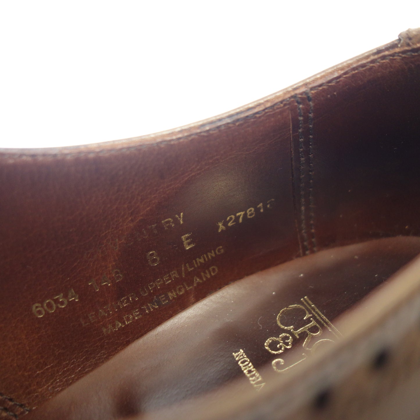 中古◆クロケット&ジョーンズ セミブローグシューズ コベントリー レザー メンズ ブラウン サイズUK8E CROCKETT&JONES COVENTRY