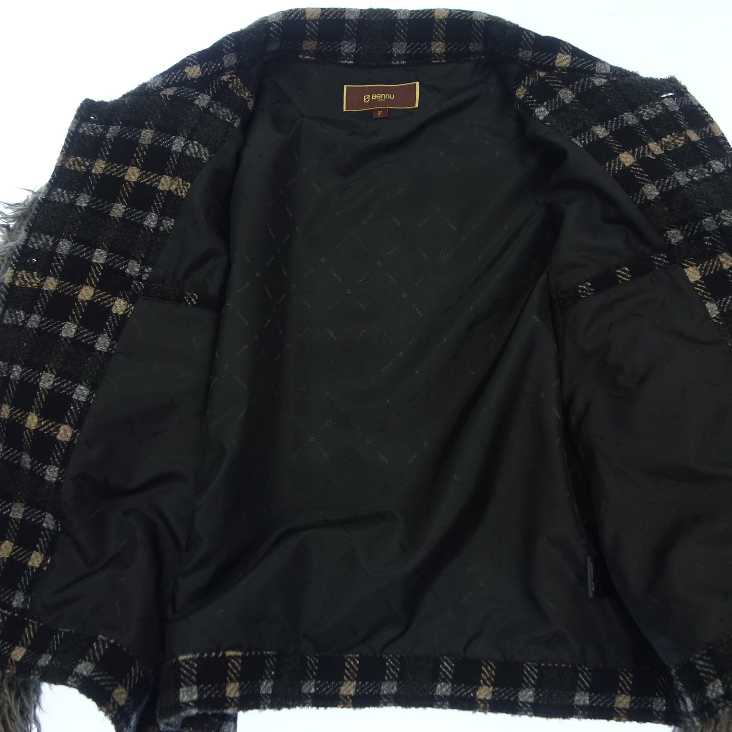 ヴェンヌ ファースリーブ 切り替え ショート ジャケット 20AW 121030902 メンズ F 茶系 BENNU【AFB31】【中古】