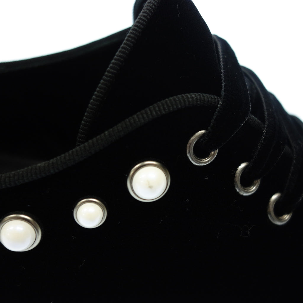 中古◆フォクシー スニーカー パールアテネ ベロア レディース 37 ブラック FOXEY PEARL ATHENE【AFC54】