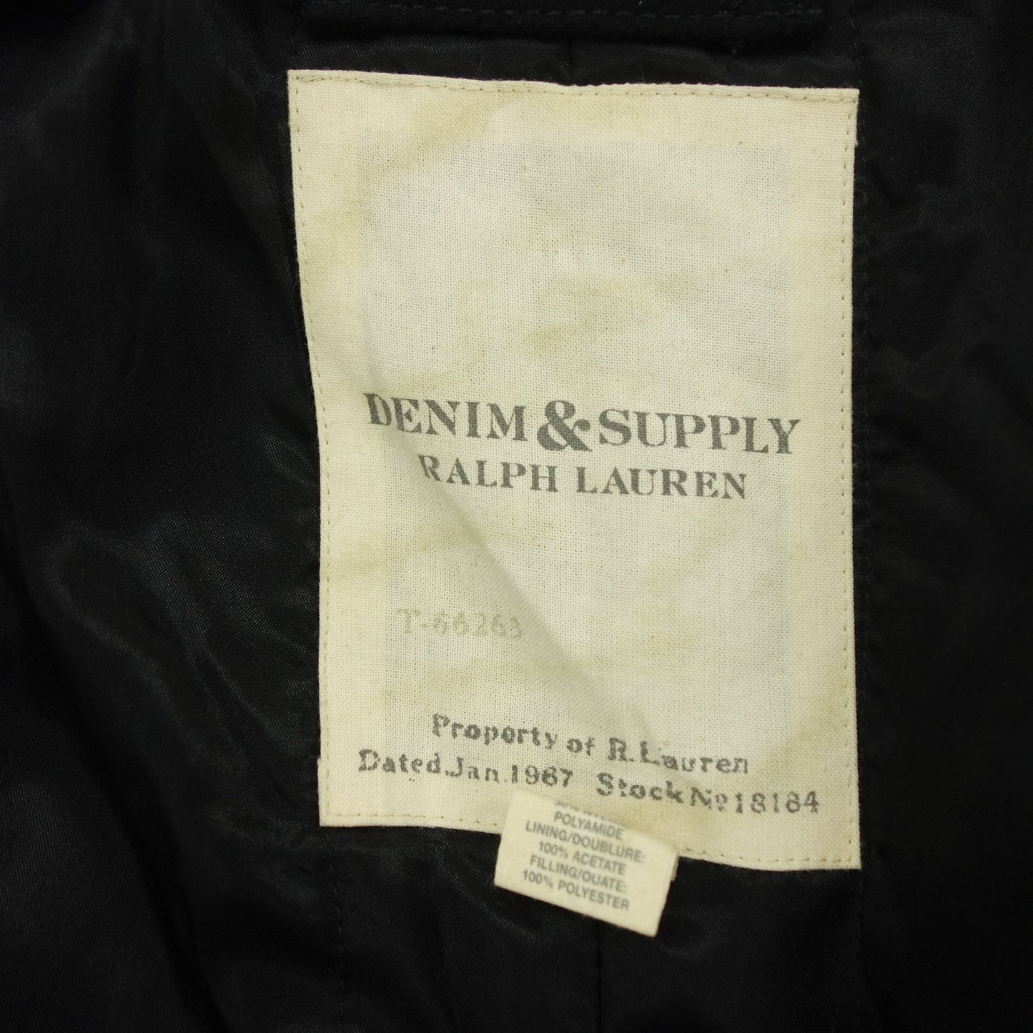 デニム&サプライ ラルフローレン Pコート ウール メンズ M 黒 RALPH LAUREN【AFB22】【中古】
