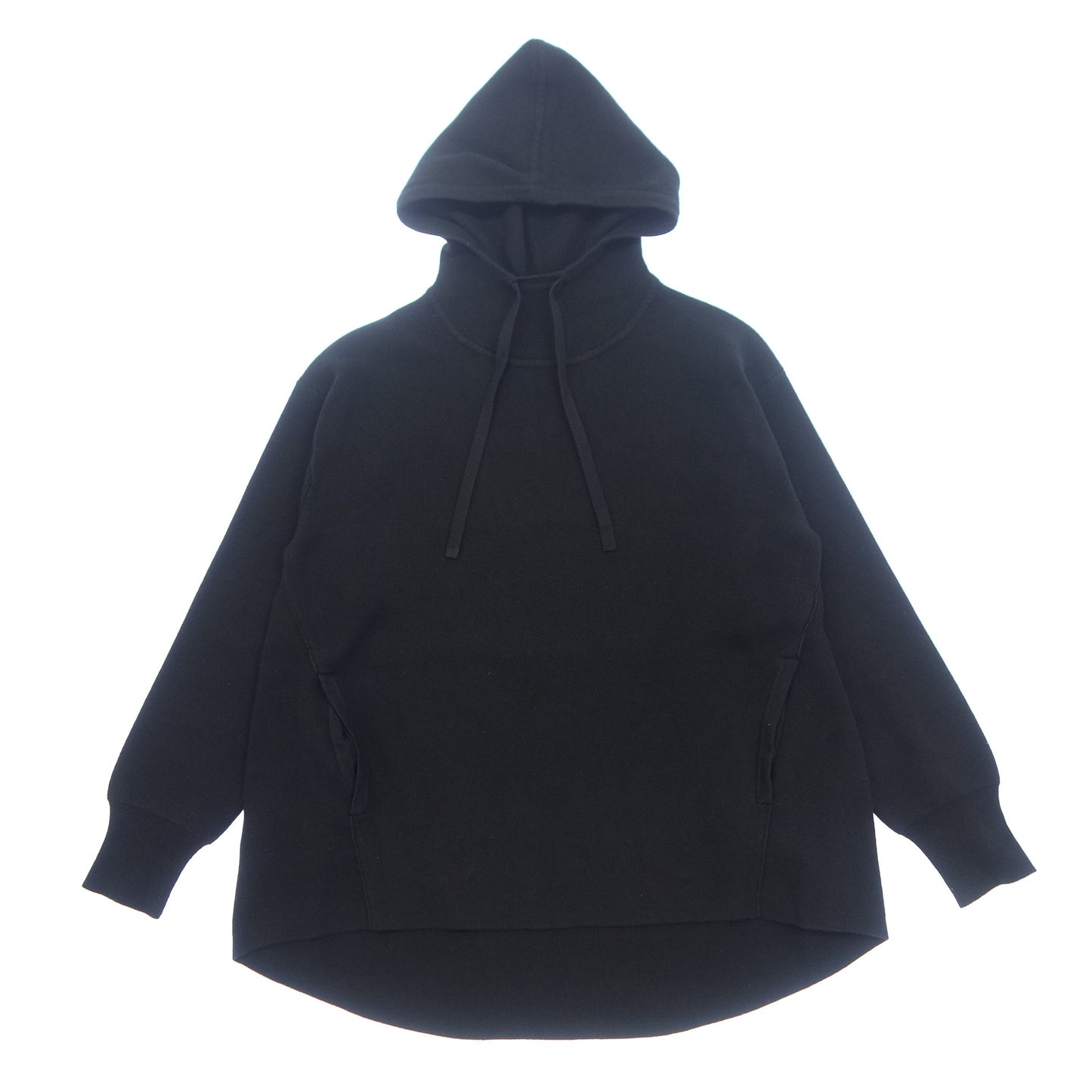 美品◆セオリー リュクス パーカー ニット プルオーバー カシミヤ混 レディース ブラック系 サイズ38 theory luxe【AFB51】