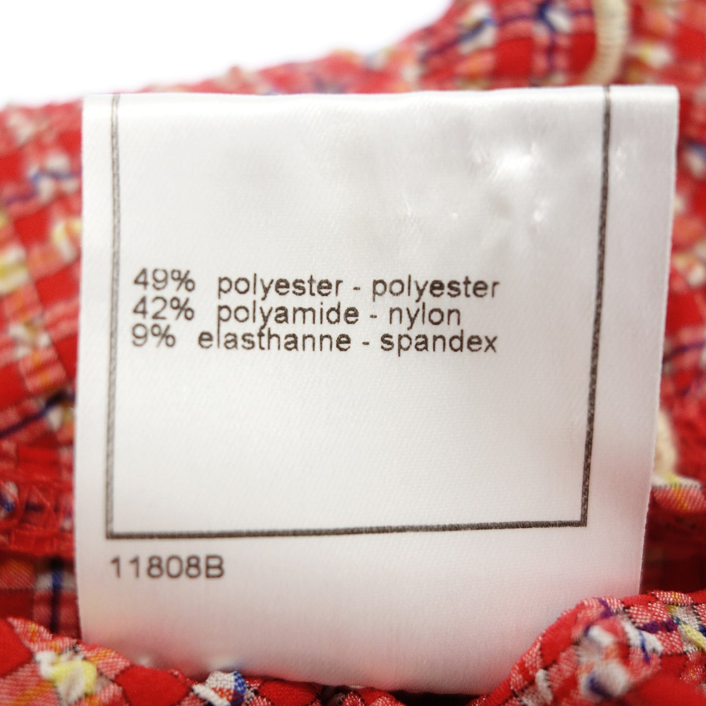 シャネル フリルワンピース ノースリーブ チェック柄 リップル生地 01S レディース 38 赤系 CHANEL【AFB14】【中古】