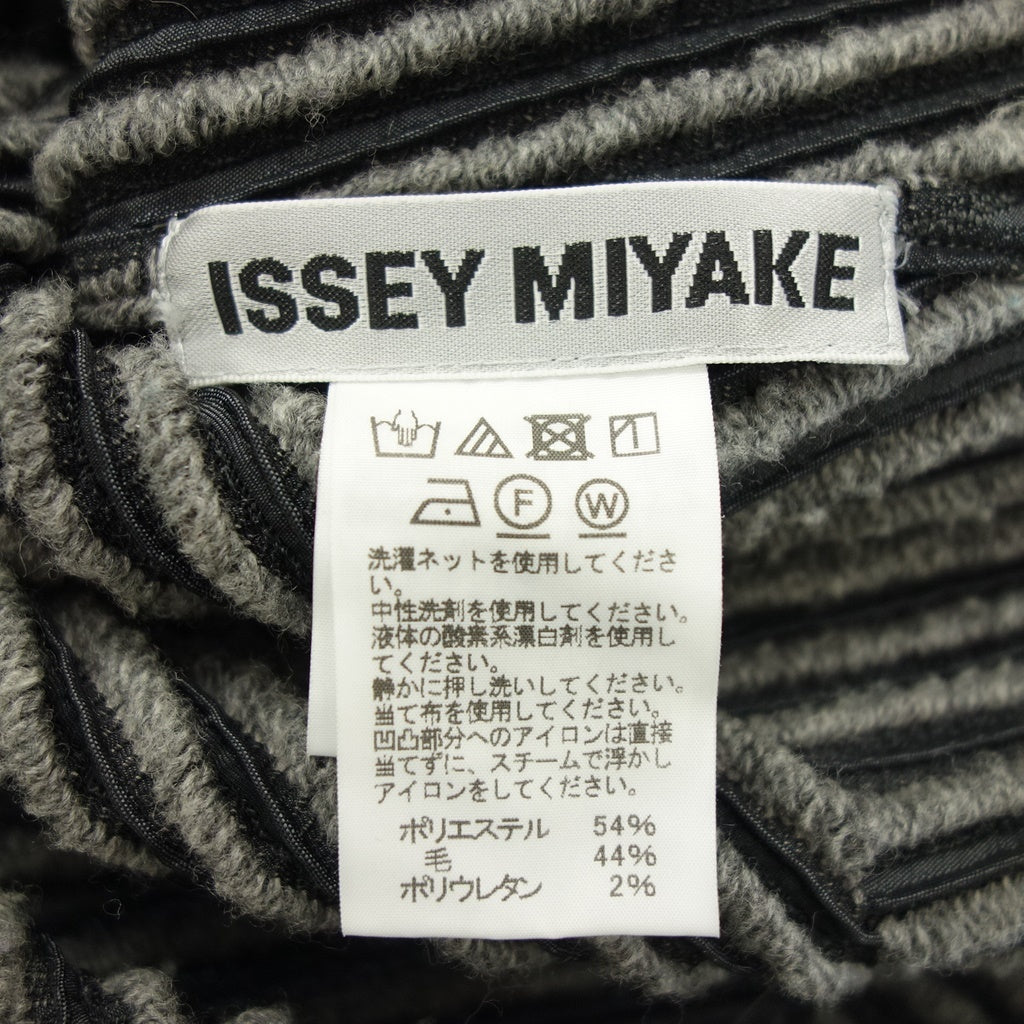 美品◆イッセイミヤケ チュニック IM84FJ515 ハイネック ニット レディース グレー サイズ2 ISSEY MIYAKE【AFB33】