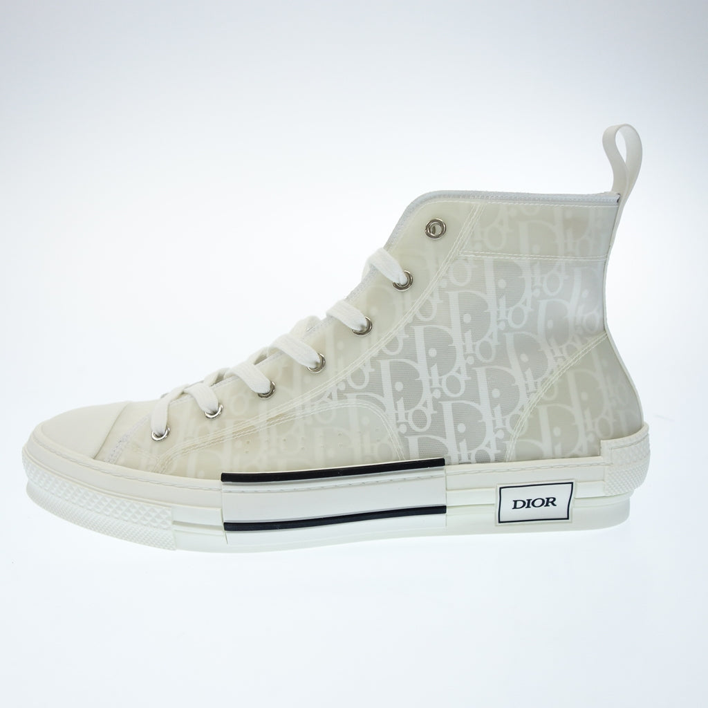極美品◆ ディオール ハイトップスニーカー ディオールオブリーク 3SH118YNT メンズ 46 ホワイト Dior【AFD5】