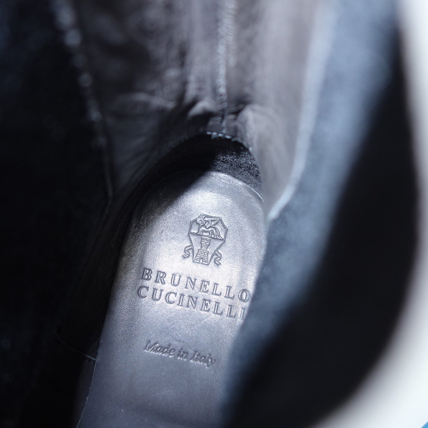ブルネロクチネリ レザーブーツ サイドゴア 37.5 グリーン系 BRUNELLO CUCINELL【AFC11】【中古】