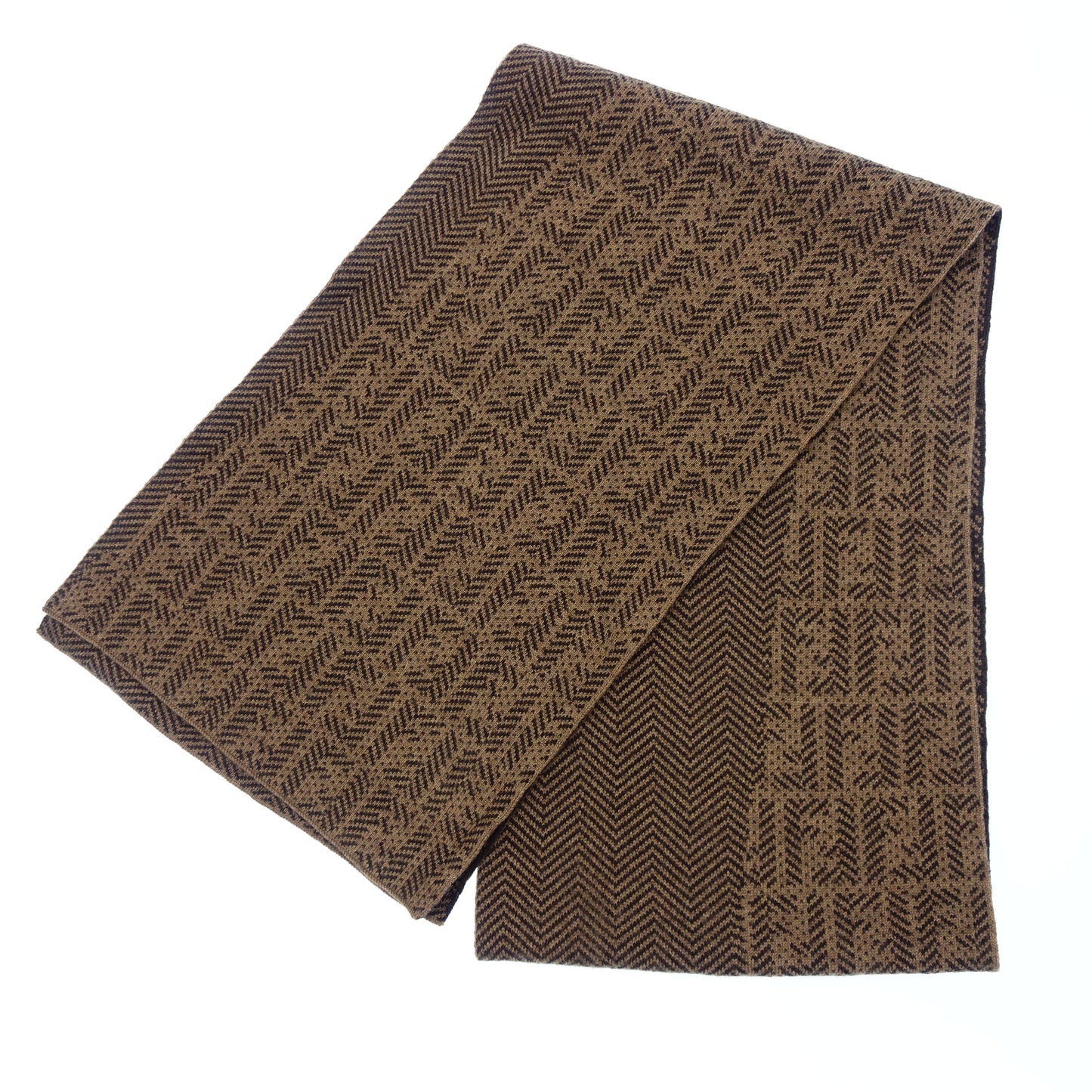 フェンディ マフラー ウール100% ブラウン FENDI【AFI22】【中古】