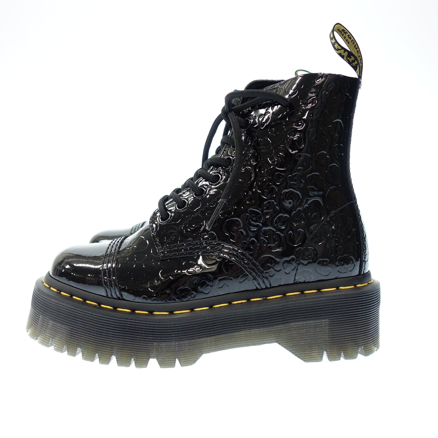 美品◆ドクターマーチン レザーブーツ パテント 8ホール レディース ブラック サイズUK3 Dr.Martens【AFC5】