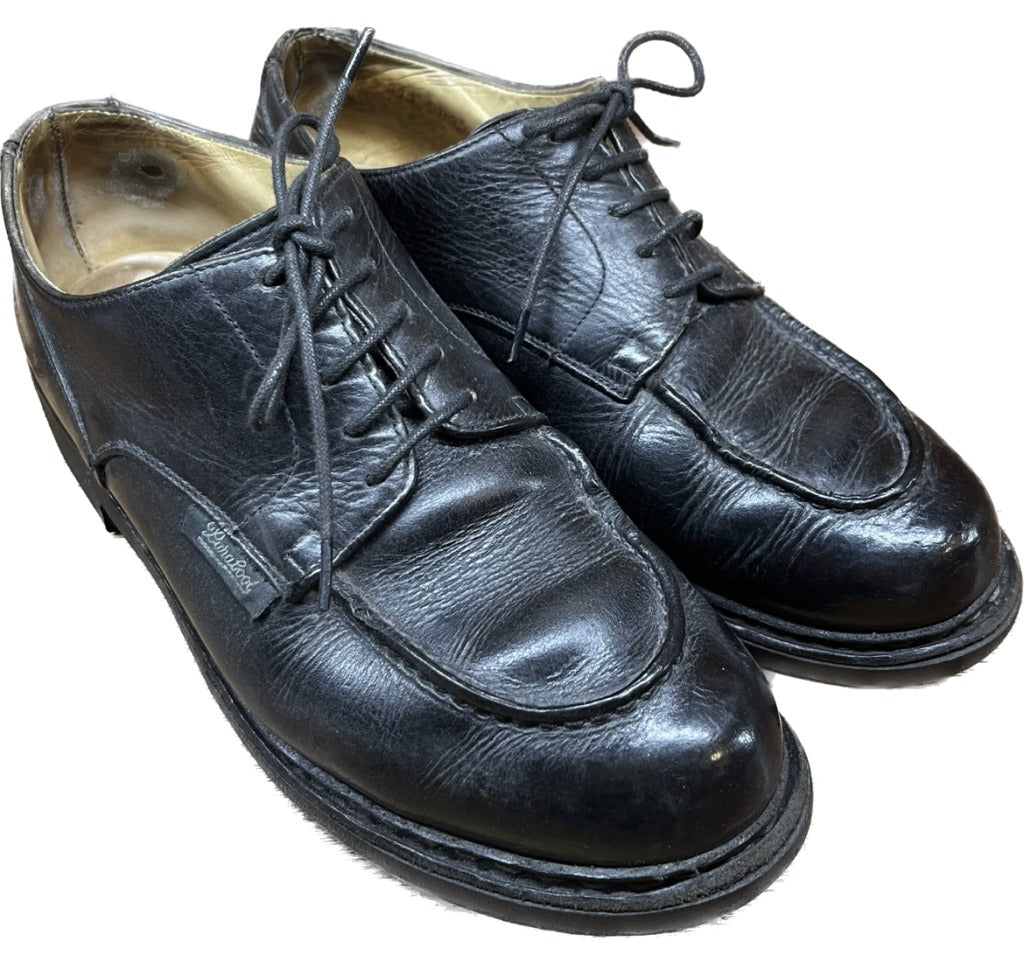 Used ◆ Paraboots Leather Shoes U Tip Chamboard Big Tag UK8 Equivalent Black PARABOOT