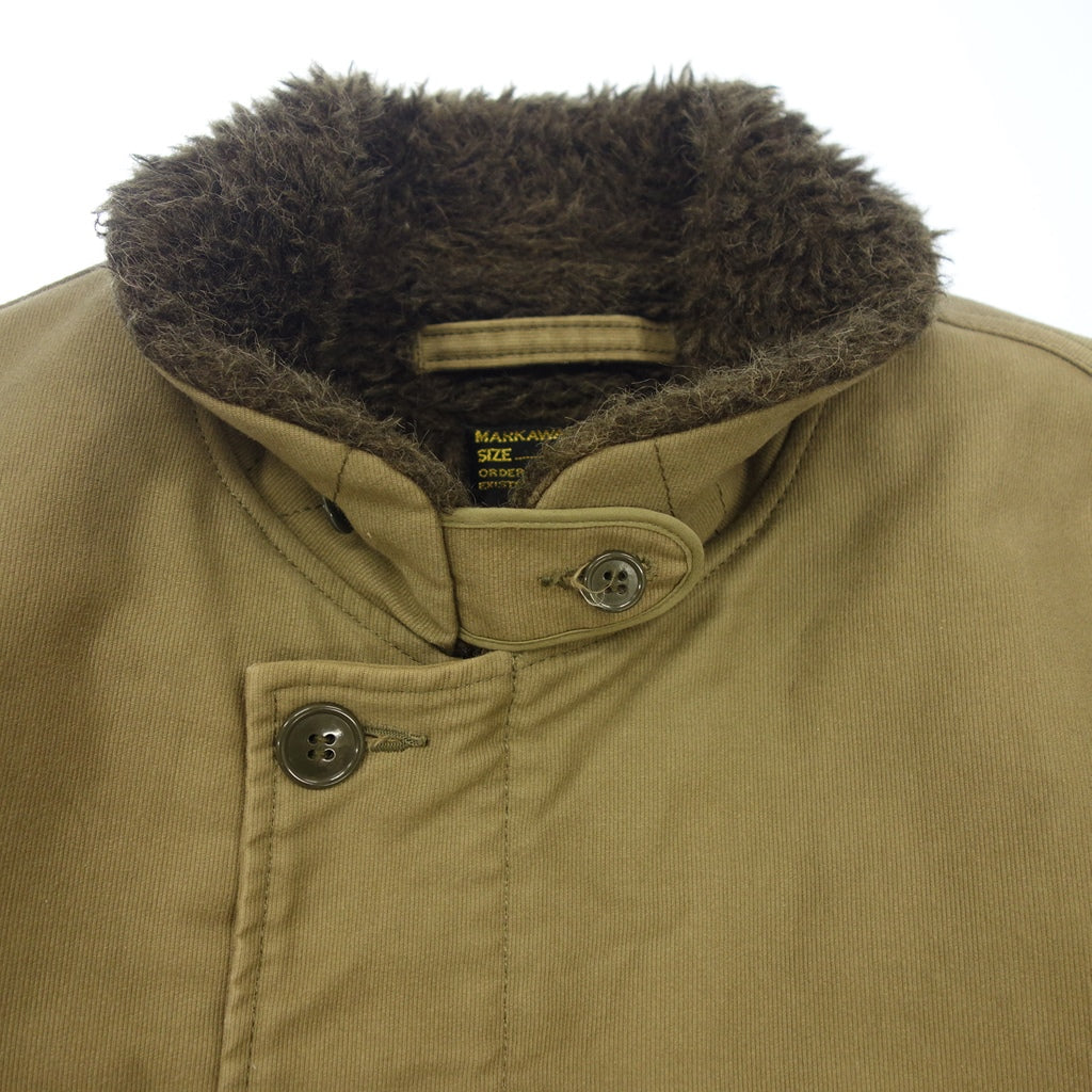 美品◆マーカウェア ジャケット A11C-10BL01C N-1デッキ 裏ボア メンズ カーキ系 サイズ3 MARKAWARE【AFA12】
