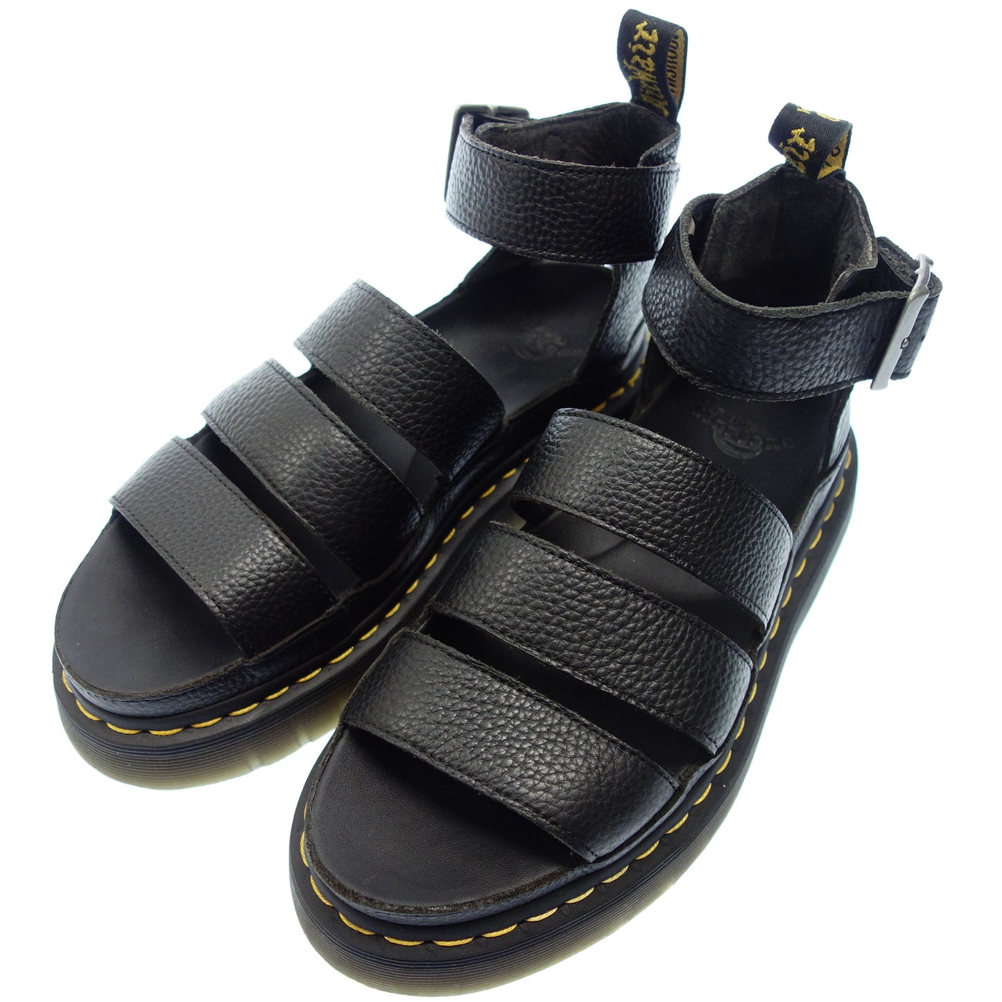 ドクターマーチン レザーサンダル シボレザー メンズ 6 黒 Dr.Martens【AFD2】【中古】