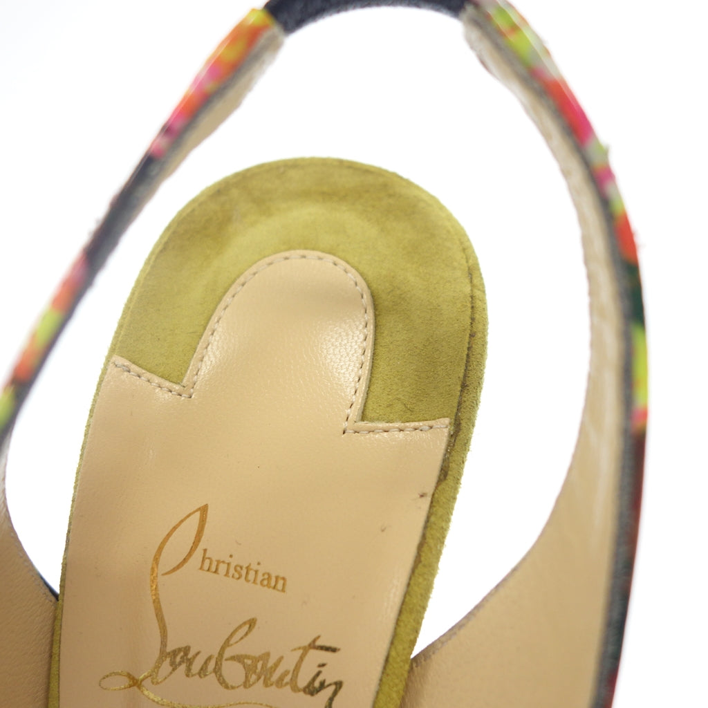中古◆クリスチャンルブタン パテントレザー ヒール ミュール レディース 35 マルチカラー Christian Louboutin【AFC6】
