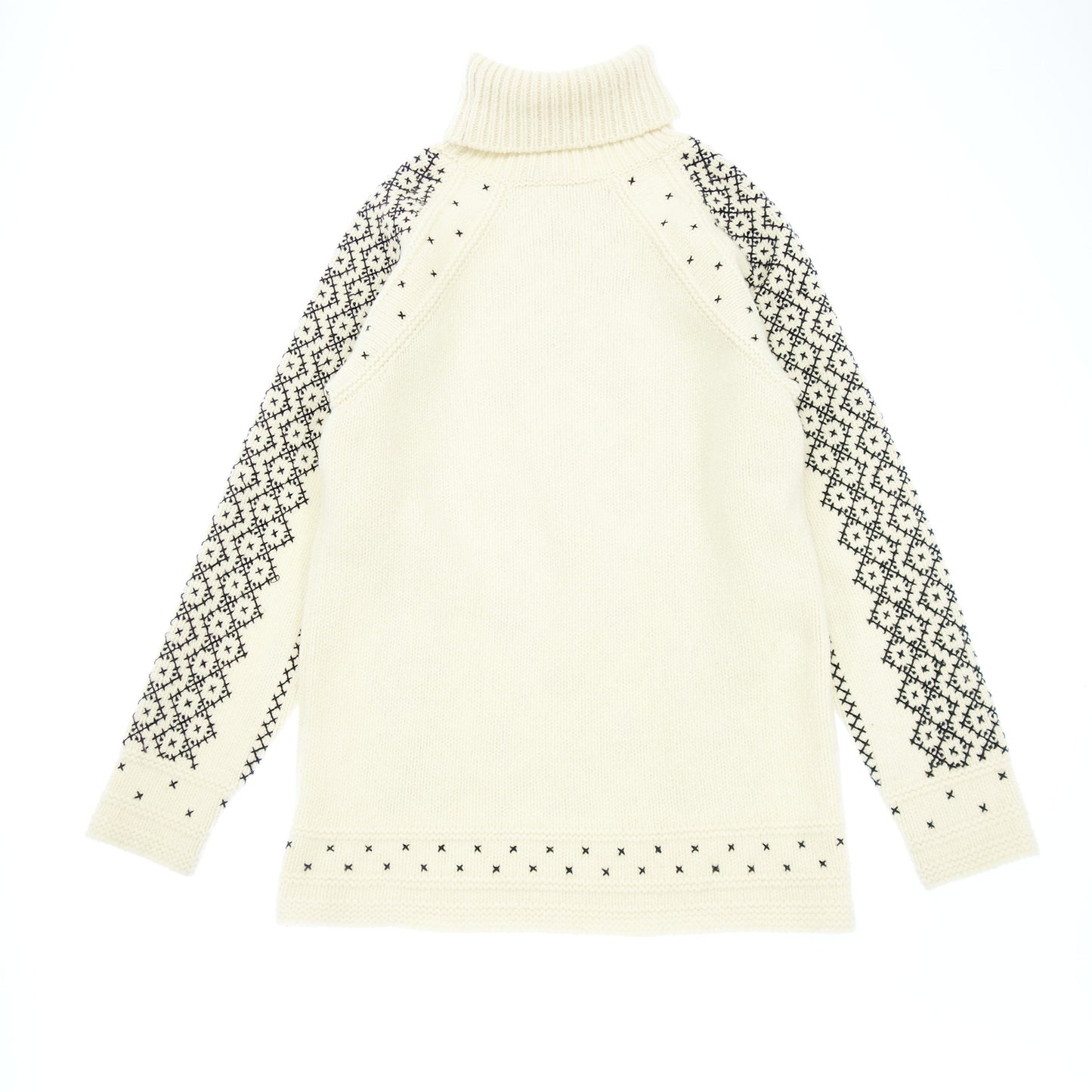 美品◆クリスチャンディオール ニットセーター タートルネック ノルディック柄 944S14AM107 レディース ホワイト サイズ36 Christian Dior【AFB18】