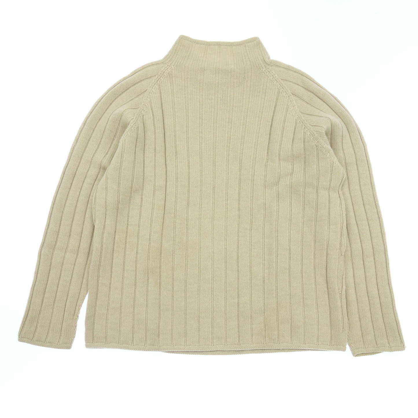 エルメス ウール ニットセーター ハイネック メンズ S ベージュ HERMES【AFB18】【中古】