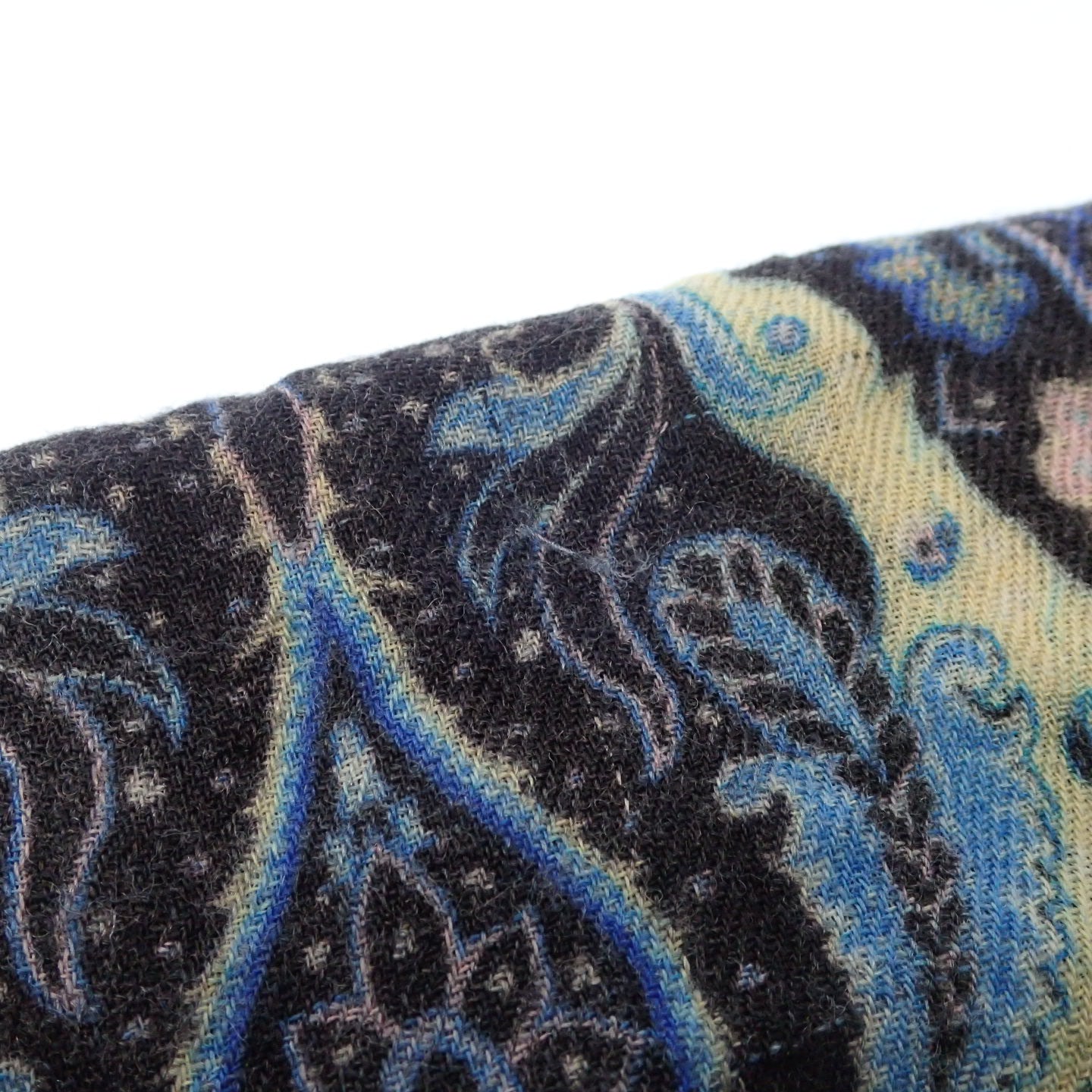 エトロ シルク混ウール フリンジ ストール ショール 総柄 ETRO【AFI9】【中古】