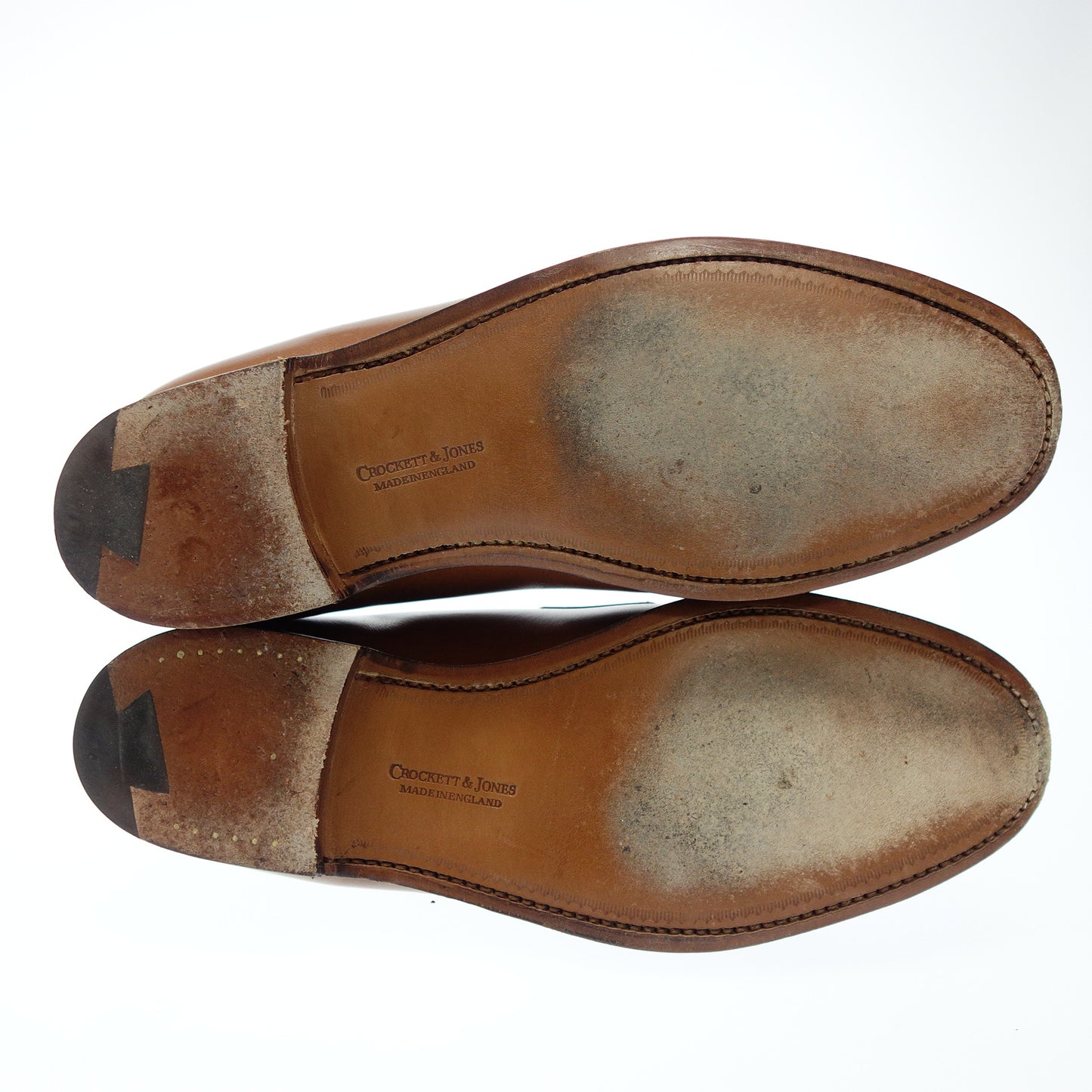 極美品◆クロケット&ジョーンズ コインローファー レザー BOSTON メンズ 7E 茶 CROCKETT&JONES【AFC3】