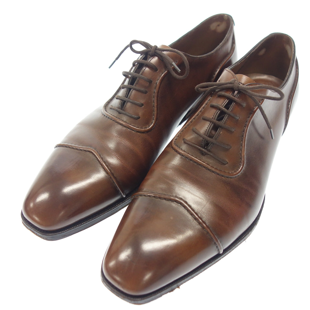 中古◆ガジアーノ&ガーリング レザーシューズ 内羽根キャップトゥ ゲーブル ブラウン サイズ8.5E GAZIANO GIRLING【LA】