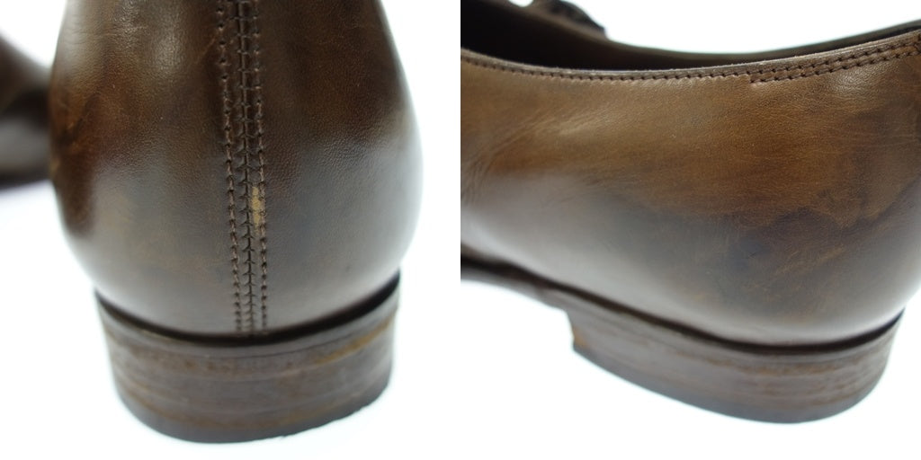 中古◆ラルフローレン パープルレーベル シングルストラップ レザーシューズ S1760 メンズ ブラウン系 サイズ7.5E RALPH LAUREN PURPLE LABEL【AFD9】