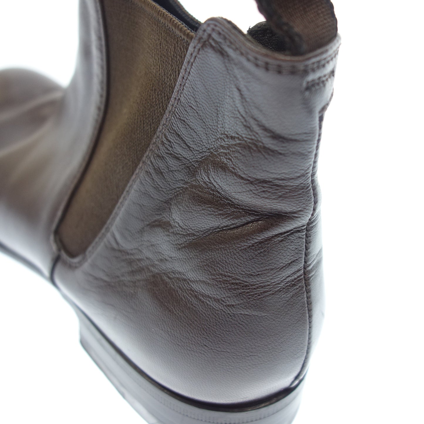 美品◆プラダ レザー ショート ブーツ サイドゴア 1494 メンズ ブラウン サイズ5.5 PRADA【AFC27】