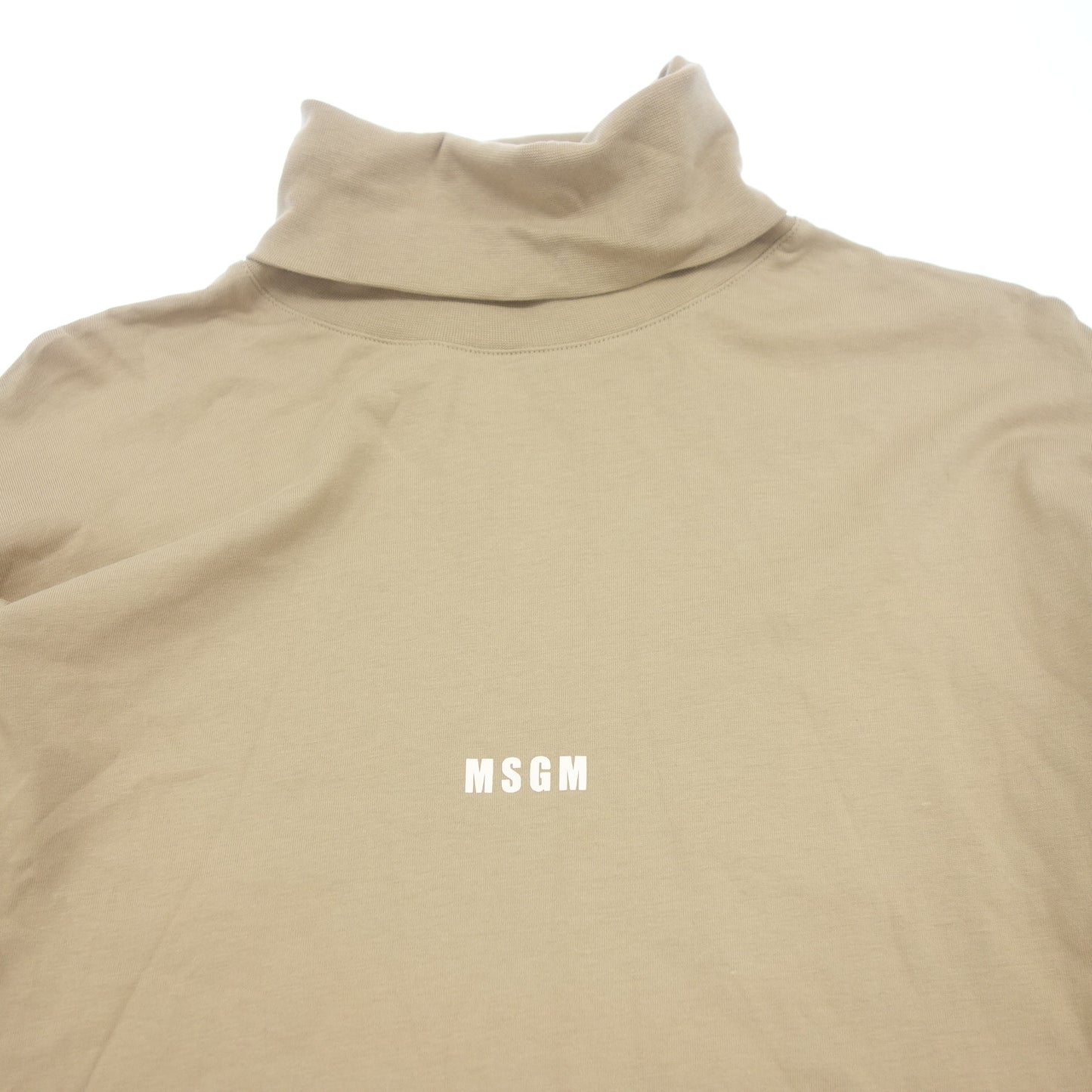 エムエスジーエム ハイネック マイクロゴ ロングTシャツ 3340MM195 2022 メンズ ベージュ L MSGM【AFB3】【中古】