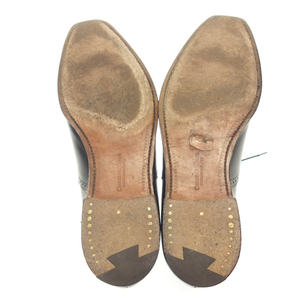 中古◆クロケット&ジョーンズ レザーシューズ ウェッジウェア メンズ ブラック サイズUK8E CROCKETT&JONES EDGWARE【LA】