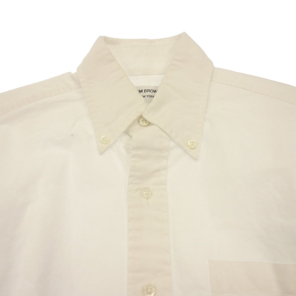 美品◆トムブラウン ボタンダウンシャツ 長袖 MWL001AW5259 コットン メンズ ホワイト サイズ00 THOM BROWNE【AFB7】