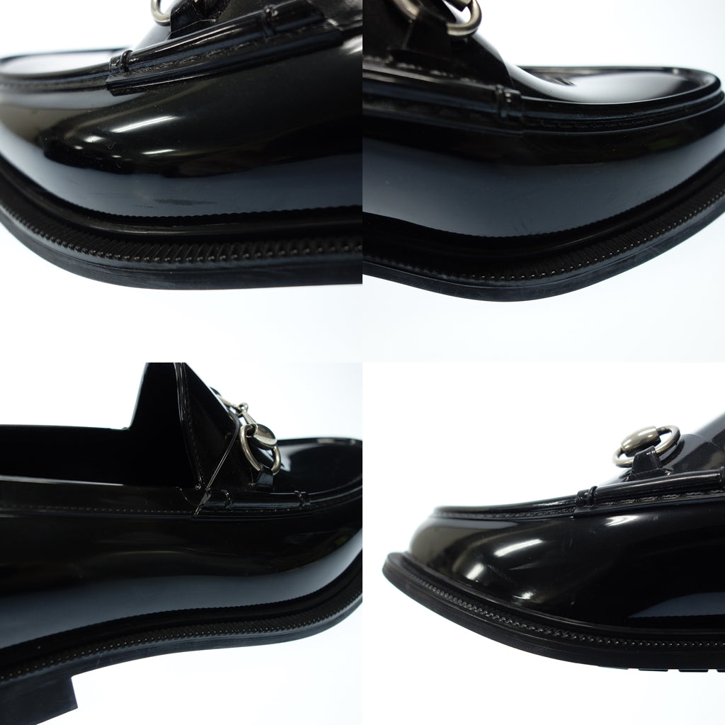 グッチ ビットローファー パテントレザー メンズ 7 黒 GUCCI【AFC29】【中古】