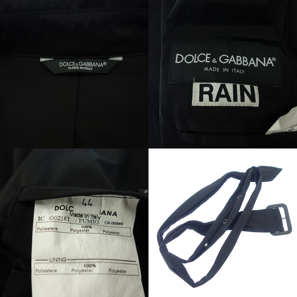 ドルチェ&ガッバーナ ナイロン トレンチコート レディース 44 黒 DOLCE&GABBANA【AFB41】【中古】