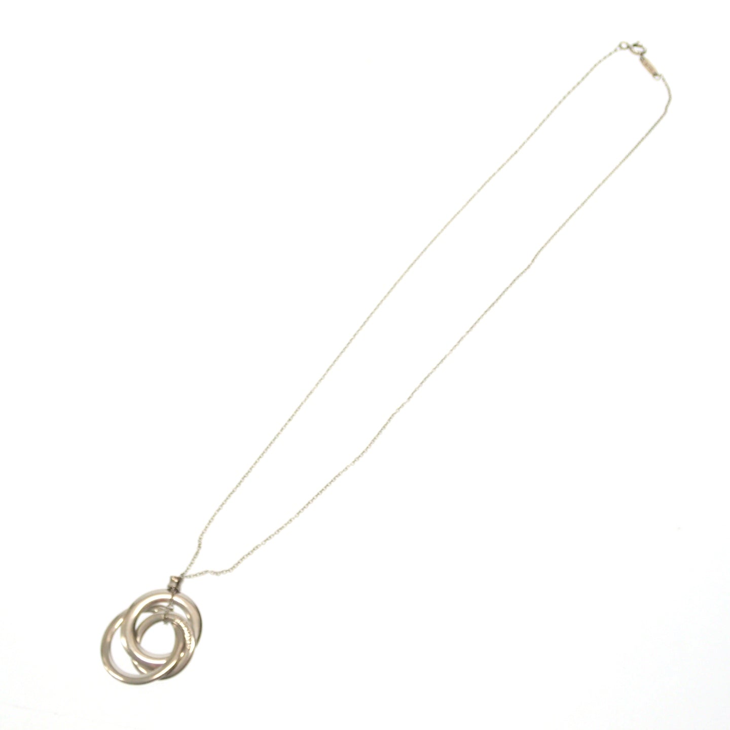 ティファニー ネックレス インターロッキング サークル SV925 シルバー Tiffany&Co.【AFI8】【中古】